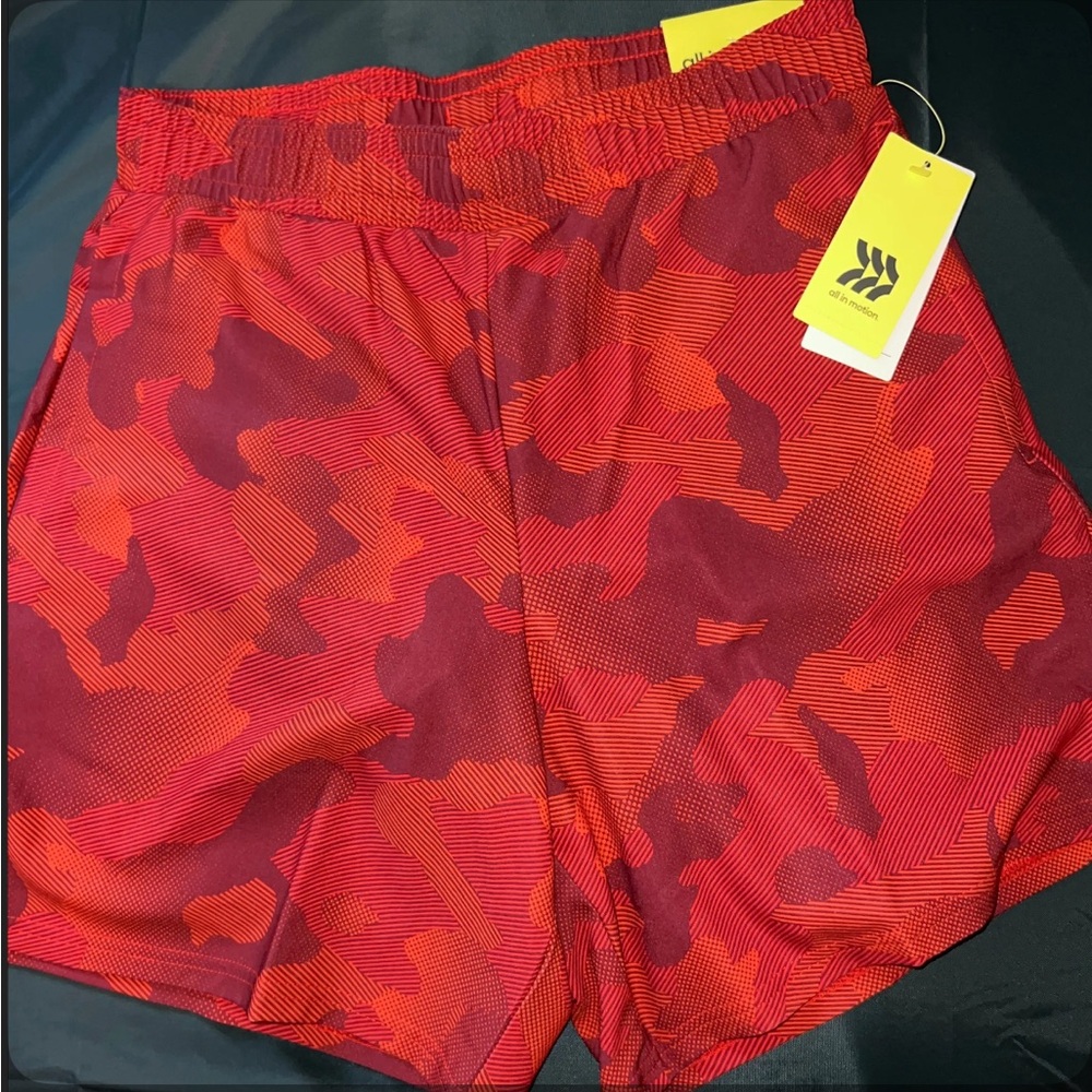 All in Motion Red and Maroon Athletic Shorts
